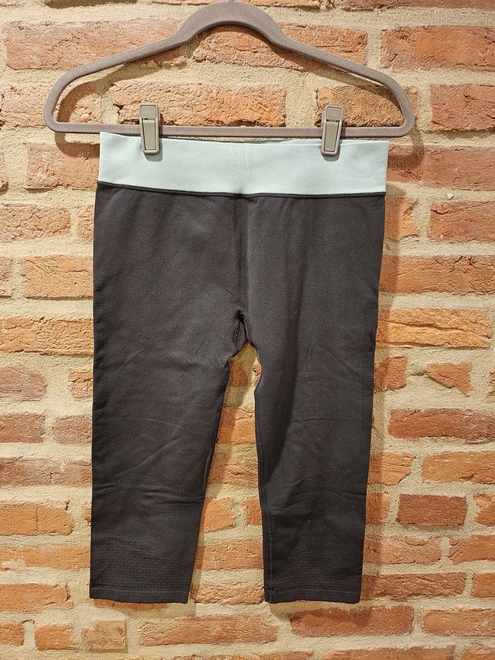 Gray Leggings with Sky Blue Waistband